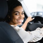 woman learning how to lease a car
